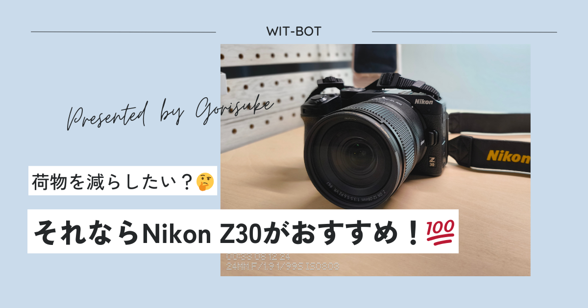荷物を減らしたい？🤔 それならNikon Z30がおすすめ！💯 | wit-bot